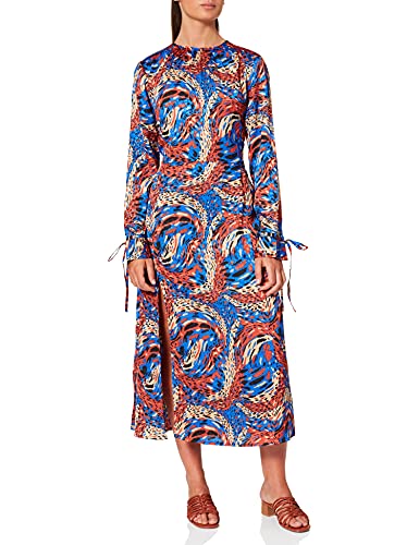 find. Damen Partykleid Mdr 40625, Blau (Retro Print Retro Print), 40, Label: L von find.