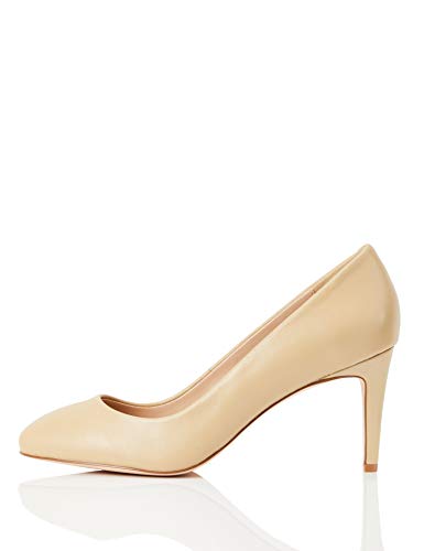 find. Damen RUTH-S-SH-1-2 Absatzschuhe mit geschlossenem Zehenbereich, Beige, 39 EU von find.