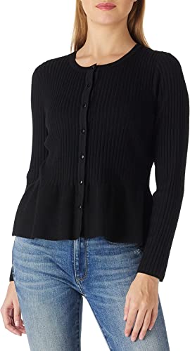 find. Damen Strickjacke Peplum Cropped Cardigan langärmelig Rundhalsausschnitt Knopfleiste Strickmantel von find.