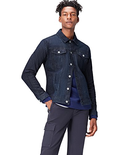 find. Herren Jacke, Blau (Mid Wash), L, Label: L von find.