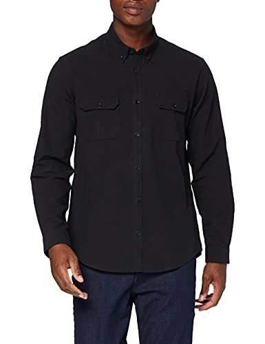 find. Herren Langärmeliges Hemd, Schwarz (Black), XL, Label: XL von find.