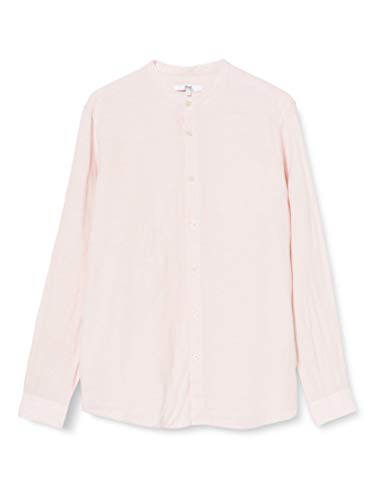 find. Herren Long Sleeve Linen Shirt Herrenhemden, Pink von find.