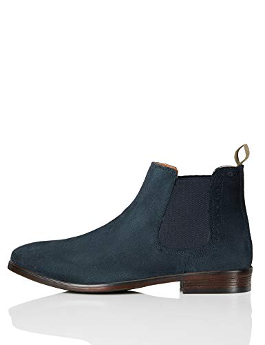 FIND Leather Brogue Detail, Chelsea Boots, Blau (Navy (Suede)), 39 EU (6 UK) von find.