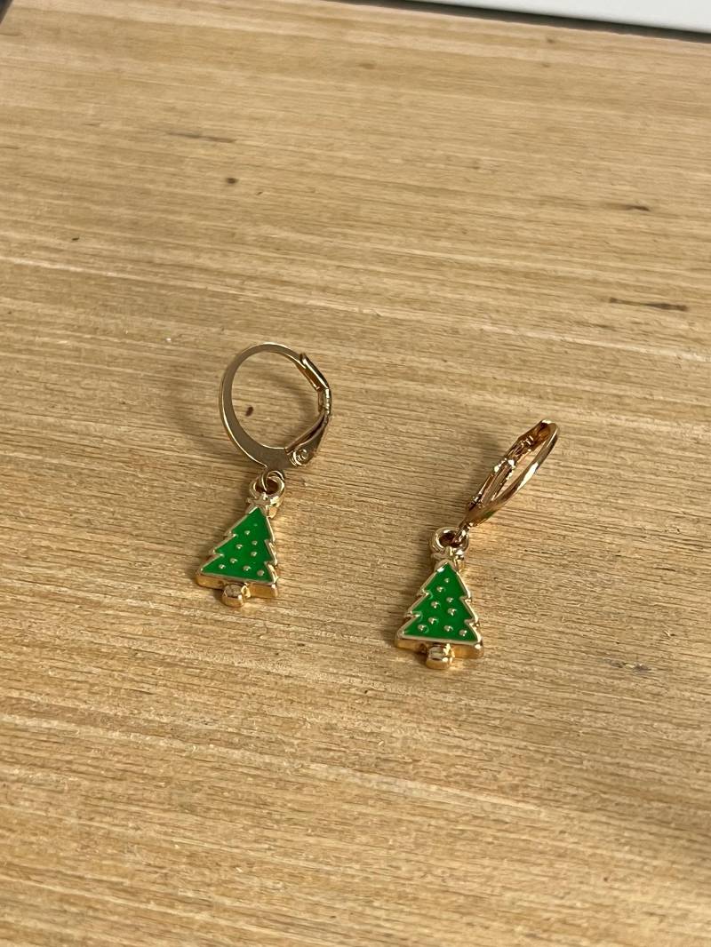 Goldene Tannenbaum Hängeohrringe Weihnachtlicher Ohrschmuck Goldschmuck Geschenk Für Sie Weihnachtsgeschenk Ohrringe Weihnachten von findkind