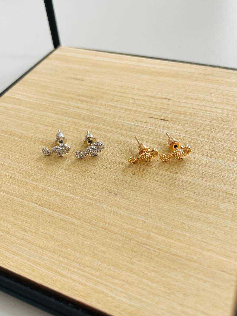Seepferdchen Ohrstecker Anhänger Gold Silber Goldschmuck Silberschmuck Urlaub Strand Meer Ohrringe Mit Tier Sommer von findkind
