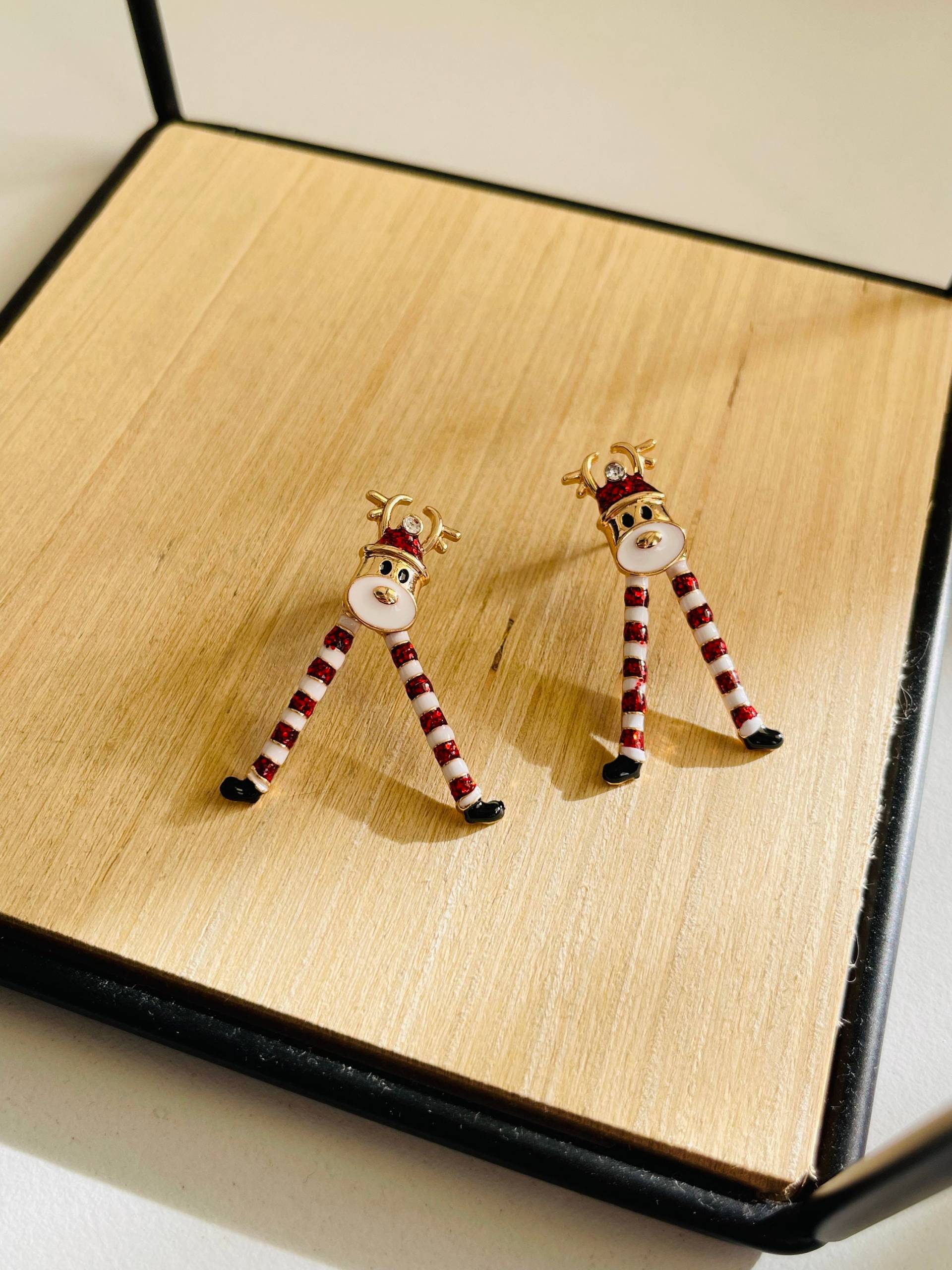 Weihnachtsmann Hängeohrringe Heiligabend - Rentier Ohrringe Rudolf Weihnachtlicher Ohrschmuck Geschenk Weihnachtsmann Hängeohrringe Heiligabend - Rentier Ohrringe Rudolf Weihnachtlicher Ohrschmuck Geschenk von findkind