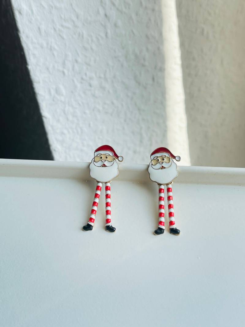 Weihnachtsmann Hängeohrringe Heiligabend -Weihnachtsmann Ohrstecker - Weihnachtlicher Ohrschmuck Geschenk von findkind