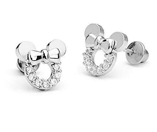 Micky-Maus-Ohrringe von findout aus Sterlingsilber, Zirkonia, für Frauen und Mädchen (f1696silver) von Findout