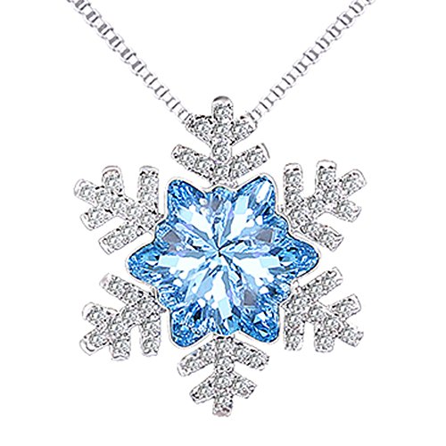 findout Damen Blauer Kristall Kubische Zircons Schneeflocke Blinkt hängende Halskette .for Frauenmädchenkinder. (F1741) von findout