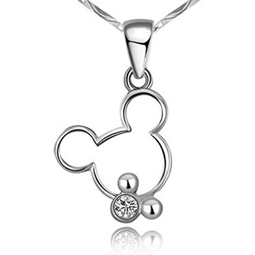 findout Damen Sterling Silber Cubic Zirkone-Mickey Mouse-Anhänger Halskette .für Frauen Mädchen. (f1462) von findout