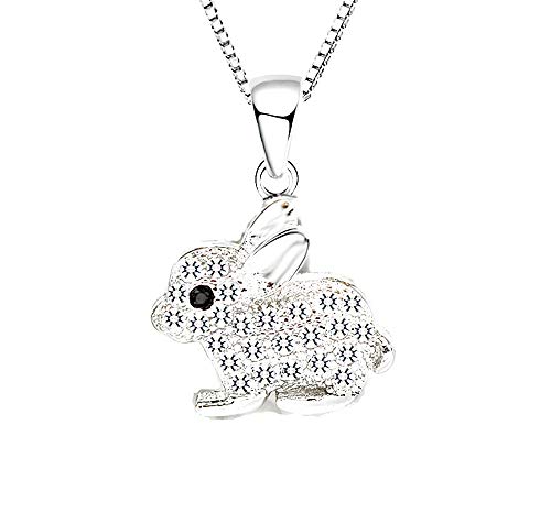 findout Sterling Silber Diamant-Kaninchen Bunny Halskette (f1421) von findout