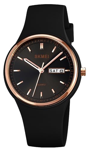 Analoge Uhren für Frauen Jelly Watch Minimalistischer Stil Damen Sportuhr 3ATM Wasserdicht Armbanduhr Kalender Bunte Quarzuhr Lässig Einfach Leicht zu Lesen Silikonband, Schwarz von findtime