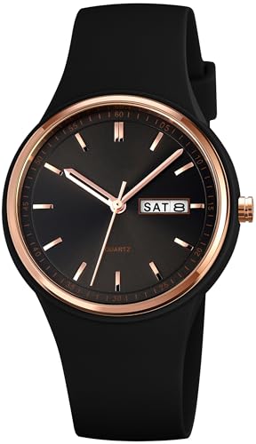 Armbanduhr Damen Kinder Uhr Teenager Mädchen Buntfarbig Sport Analog Quarz Uhr Minimalistische Damenuhr mit Silikonarmband Datum Wochentag Modisch von findtime