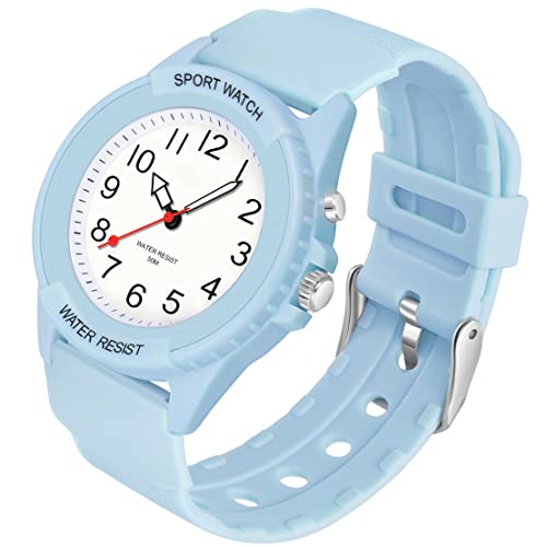 Armbanduhr Damen Uhr Jelly Bonbonfarbene Süßigkeiten Farbe Buntfarbig Analog Quarz Sportuhr für Mädchen Kinderuhr Junge Uhren Kids Watch Frauen Uhren Damenuhr mit Silikonarmband LED Licht Wasserdicht von findtime