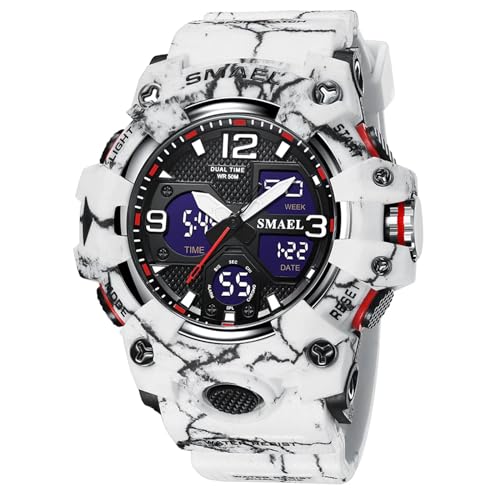 Armbanduhr Herren Digital Militär Uhr Military Watch Tactical Digitaluhr Herrenuhr 5 ATM Wasserdicht Jungen Sportuhr Männer Outdoor Stoppuhr Sport Chronograph Herren Wecker Vibration Schwarz Grün von findtime