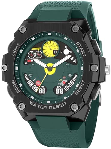 Armbanduhr Herren Digital und Analog 5ATM Wasserdicht Militär Uhren Herren mit Wecker LED Datum Stoppuhr Sport Digital Military Watches for Men Jugendliche Chronograph Uhren für Männer 12/24H von findtime