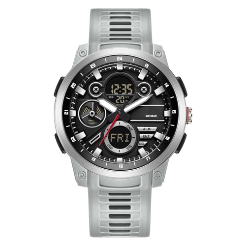 Armbanduhr Herren Uhr Digitaluhr Sportuhren Herren Herrenarmbanduhren wasserdichte Uhren mit LED-Leuchtdisplay, 12-/24-Stunden-Format, Analogen Zeigern und Digitalen Zahlen von findtime