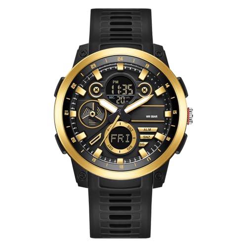 Armbanduhr Herren Uhr Digitaluhr Sportuhren Herren Herrenarmbanduhren wasserdichte Uhren mit LED-Leuchtdisplay, 12-/24-Stunden-Format, Analogen Zeigern und Digitalen Zahlen Armbanduhr Herren Uhr Digitaluhr Sportuhren Herren Herrenarmbanduhren wasserdichte Uhren mit LED-Leuchtdisplay, 12-/24-Stunden-Format, Analogen Zeigern und Digitalen Zahlen von findtime