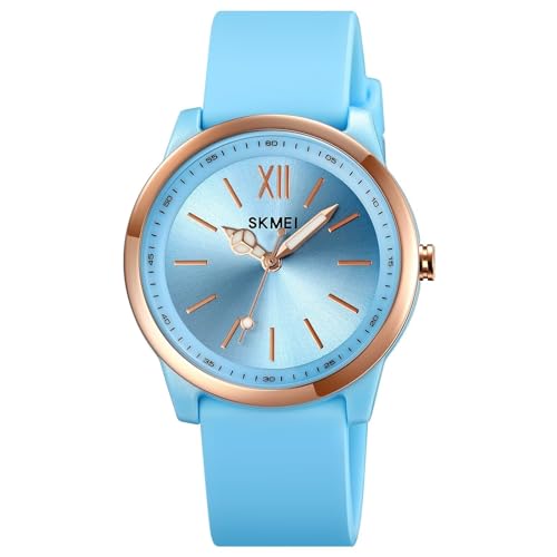 Armbanduhr für Damen Uhr Damenarmbanduhr Wasserdicht Analog Damenuhr Schwarz mit Silikonarmband Süßigkeit Uhr für Mädchen Kinder Junge Senioren Frauen Jelly Weiß Blau Buntfarbig Rosa Uhren Quarz von findtime