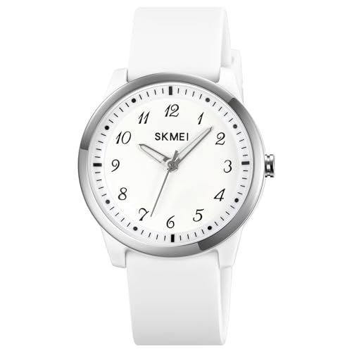 Armbanduhr für Damen Uhr Damenarmbanduhr Wasserdicht Analog Damenuhr Schwarz mit Silikonarmband Süßigkeit Uhr für Mädchen Kinder Junge Senioren Frauen Jelly Weiß Blau Buntfarbig Rosa Uhren Quarz von findtime