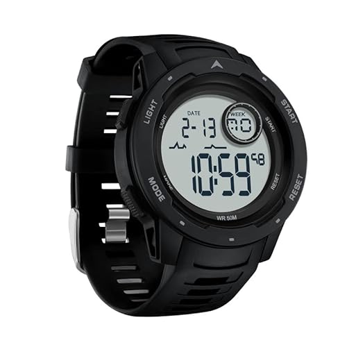 Armbanduhr für Männer und Jungen, Digitaluhr mit Stoppuhr, Chronograph, Alarm, doppelte Zeitzone, 12/24-Stunden-Format, Schwarz / Weiß, Sport Armbanduhr für Männer und Jungen, Digitaluhr mit Stoppuhr, Chronograph, Alarm, doppelte Zeitzone, 12/24-Stunden-Format, Schwarz / Weiß, Sport von findtime