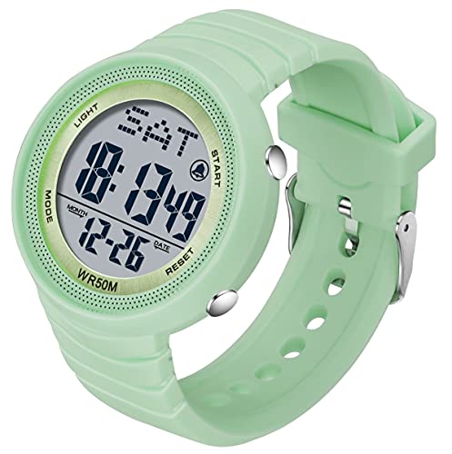 Damen Digitaluhr Sportuhren für Frauen mit Wasserdicht Dual Time Luminous LED Hintergrundbeleuchtung Display Stoppuhr Alarm Großes Gesicht Kalender Stoßfest Armbanduhr Geburtstagsgeschenk für Mädchen von findtime