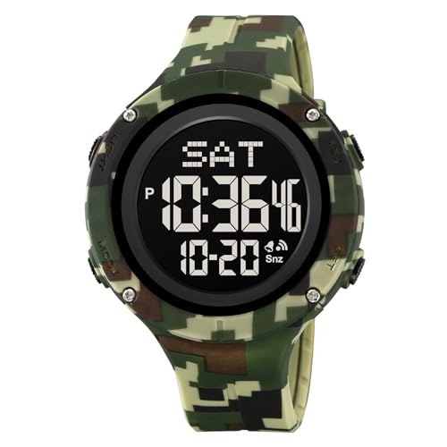 Digital Herren Armbanduhr Seniorenuhr Militär Uhr Digitaluhr Herrenuhren Chronograph Herren Stoppuhr Sport Uhren Groß Military Watch Outdoor Sportuhr Tactical Watch Wasserdicht Männer Jungen Senioren von findtime