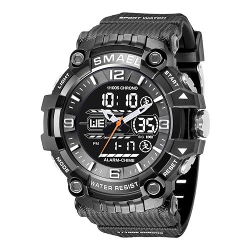 Digital Uhr Herren Sportlich Herrenuhren Digitaluhr Armbanduhr für Jungen Watches for Men Militär Tactical Watch Military Stoppuhr Sport Outdoor 5 ATM Wasserdicht Chronograph Wecker Sportuhr Männer von findtime