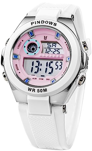 Digital Uhr Kinder Armbanduhren für Jungen Mädchen Sports Outdoor 50M Wasserdicht Uhren Herren Damen Digitaluhr mit Wecker LED Hintergrundbeleuchtung Datum Stundensignal Kinderuhr mit Stoppuhr von findtime