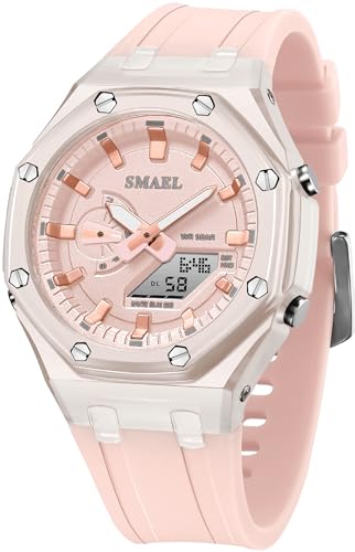 Digitale Armbanduhr Damen Outdoor 50M Wasserdicht Militär Uhr Frauen Sportlich Damen Uhren Digital mit Wecker Datum LED Leuchtende Stoppuhr Herren Dual Display Jugendliche Sportuhr Casual von findtime