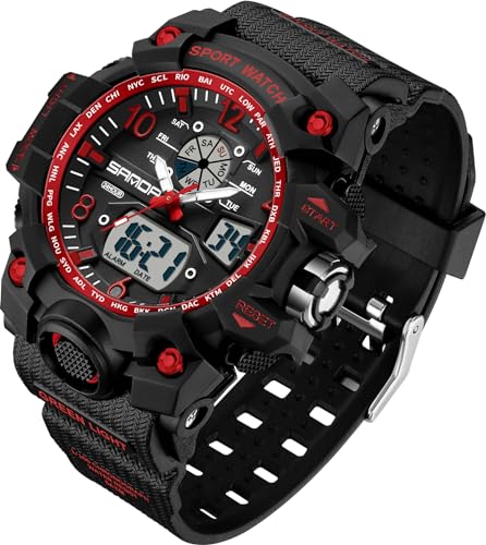 Digitale Armbanduhr Damen Sportlich 5ATM Wasserdicht Militär Uhr Kinder Digitaluhr für Jungen Mädchen Analog Digital Sportuhr LED Multifunktions Damenuhr mit Wecker Datum Stoppuhr Outdoor von findtime