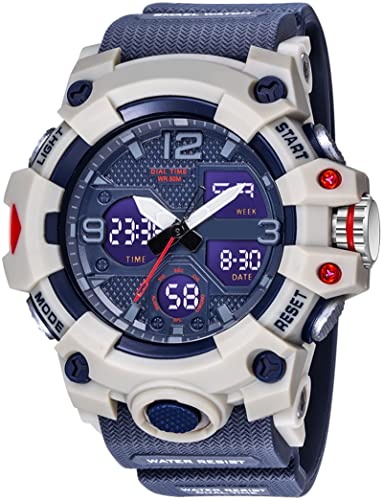 Digitale Armbanduhr Herren Militärische Sportuhr Analog Digitaluhr 50M Wasserdicht Outdoor Uhr mit Licht Alarm Kalender Stoppuhr für Männer Jungen Groß von findtime