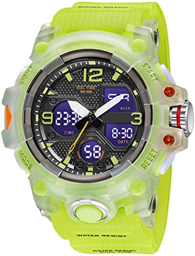 Digitale Armbanduhr Herren Militärische Sportuhr Analog Digitaluhr 50M Wasserdicht Outdoor Uhr mit Licht Alarm Kalender Stoppuhr für Männer Jungen Groß von findtime