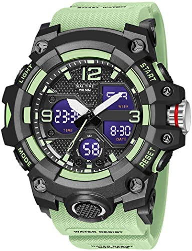 Digitale Armbanduhr Herren Militärische Sportuhr Analog Digitaluhr 50M Wasserdicht Outdoor Uhr mit Licht Alarm Kalender Stoppuhr für Männer Jungen Groß von findtime