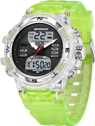 Digitale Armbanduhr Kinder Digitaluhr Damen Uhr 5ATM Wasserdicht Kinder Uhren für Jungs Mädchen mit Wecker Kalender Coutdown LED Stoppuhr 12/24H Analog Digital Sportuhr Militär Kids Watch von findtime