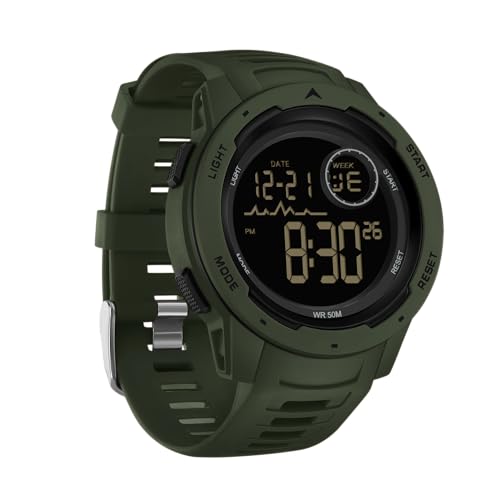 findtime Herren-Sportuhren, digitale Armbanduhr für Herren, 5 ATM wasserdicht, Militär, taktische Uhr für Outdoor, Laufen, Schwimmen, großes Zifferblatt, Armbanduhr mit LED-Hintergrundbeleuchtung, von findtime