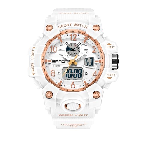Digitaluhr Damen Sportuhren für Damen Armbanduhr Damenuhr Digital Uhr wasserdichte Digitaluhr für Mädchen LED-Leuchtdisplay mit Analogen Zeigern und Digitalen Zahlen von findtime