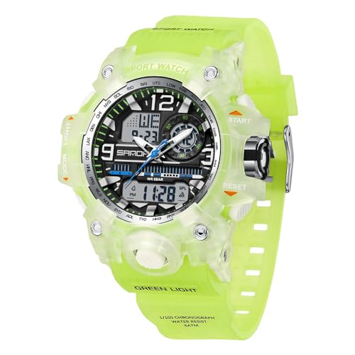 Digitaluhr Damen Sportuhren für Damen Armbanduhr Damenuhr Digital Uhr wasserdichte Outdoor Digitaluhr für Mädchen LED-Leuchtdisplay mit Analogen Zeigern und Digitalen Zahlen von findtime