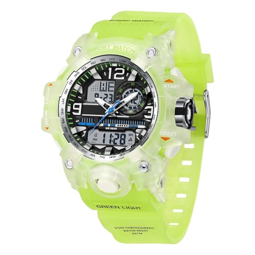 Digitaluhr Damen Sportuhren für Damen Armbanduhr Damenuhr Digital Uhr wasserdichte Outdoor Digitaluhr für Mädchen LED-Leuchtdisplay mit Analogen Zeigern und Digitalen Zahlen von findtime