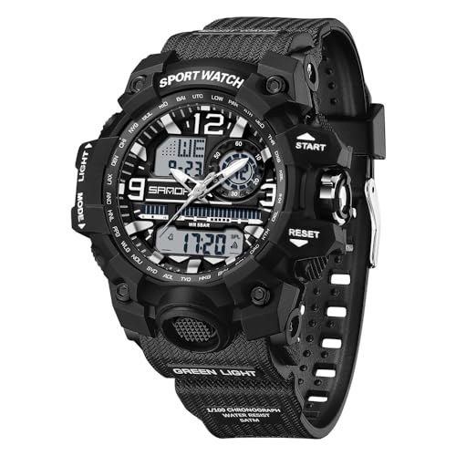 Digitaluhr Damen Sportuhren für Damen Armbanduhr Damenuhr Digital Uhr wasserdichte Outdoor Digitaluhr für Mädchen LED-Leuchtdisplay mit Analogen Zeigern und Digitalen Zahlen von findtime