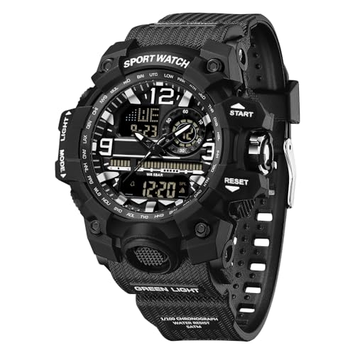 Digitaluhr Damen Sportuhren für Damen Armbanduhr Damenuhr Digital Uhr wasserdichte Outdoor Digitaluhr für Mädchen LED-Leuchtdisplay mit Analogen Zeigern und Digitalen Zahlen von findtime