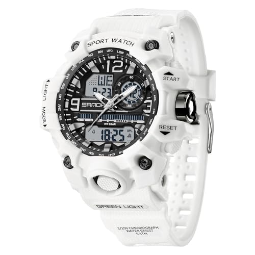 Digitaluhr Damen Sportuhren für Damen Armbanduhr Damenuhr Digital Uhr wasserdichte Outdoor Digitaluhr für Mädchen LED-Leuchtdisplay mit Analogen Zeigern und Digitalen Zahlen von findtime