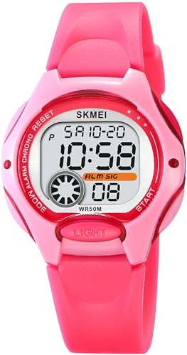 Digitaluhr Kinder Uhren für Jungs Mädchen Kinderuhr Digital mit Wecker Datum Bunte LED-Licht Sport Armbanduhr Kinder Jungen Outdoor Uhr 5ATM Wasserdicht Digitale Sportuhr Kids Watch Stoppuhr von findtime