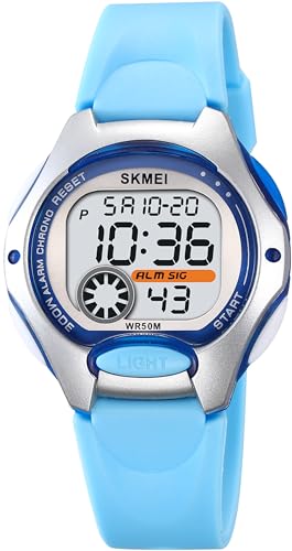 Digitaluhr Kinder Uhren für Jungs Mädchen Kinderuhr Digital mit Wecker Datum Bunte LED-Licht Sport Armbanduhr Kinder Jungen Outdoor Uhr 5ATM Wasserdicht Digitale Sportuhr Kids Watch Stoppuhr von findtime