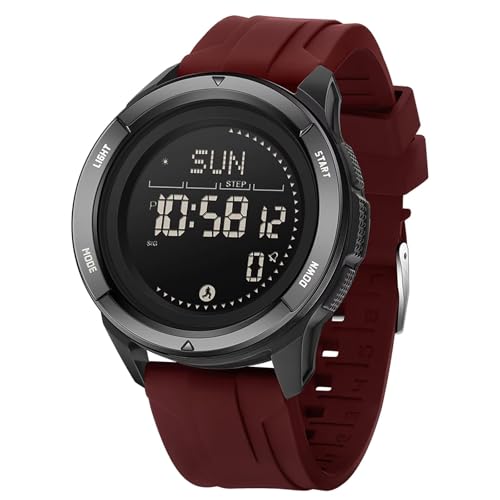 Digitaluhr Militär Uhr Herren Digital Armbanduhr Tactical Watch Military Herrenuhr 5 ATM Wasserdicht Kompass Schrittzähler ohne app und Handy Kalorienzähler Outdoor Stoppuhr Sport Chronograph Junge von findtime