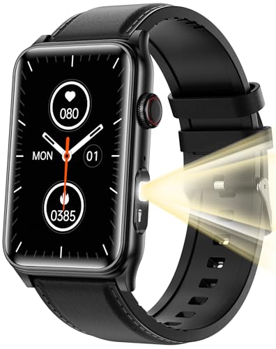 Fitness Tracker Smartwatch mit LED Taschenlampe Schlafmonitor Schrittzähler Bluetooth-Anruf Fitnessuhr für Android iOS von findtime