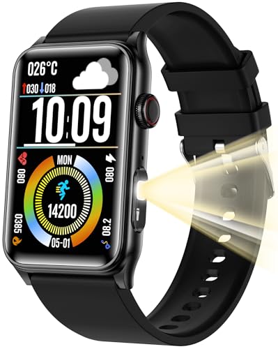 Fitness Tracker Smartwatch mit LED Taschenlampe Schlafmonitor Schrittzähler Bluetooth-Anruf Fitnessuhr für Android iOS von findtime