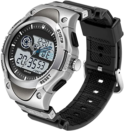 findtime Herren Armbanduhr Militär Uhr 5ATM Wasserdicht Uhren Herren Sport Uhr mit Stoppuhr Wecker Datum Analog Digitaluhr für Männer Jungen LED Stoßfest Groß von findtime
