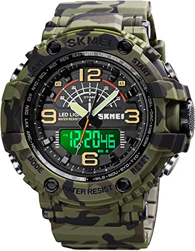 findtime Herren Digital Digitaluhr 5ATM wasserdichte Sport Armbanduhr Männer Militär Herrenuhr mit Chronograph Stoppuhr Wecker Timer von findtime