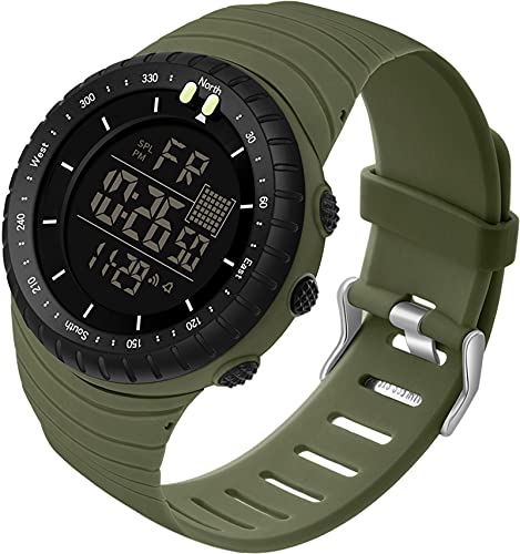 findtime Herren Digital Sport Uhren 5ATM wasserdichte Armbanduhr mit Wecker Alarm LED Stoppuhr 12/24H Tactical Militär Uhr für Männer Jungen Großes Display von findtime